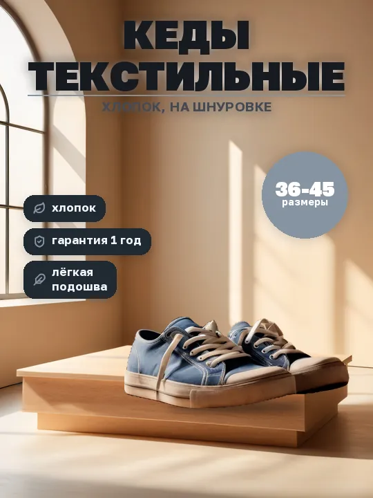 Карточка товара на снятом фоне: кеды на белом фоне